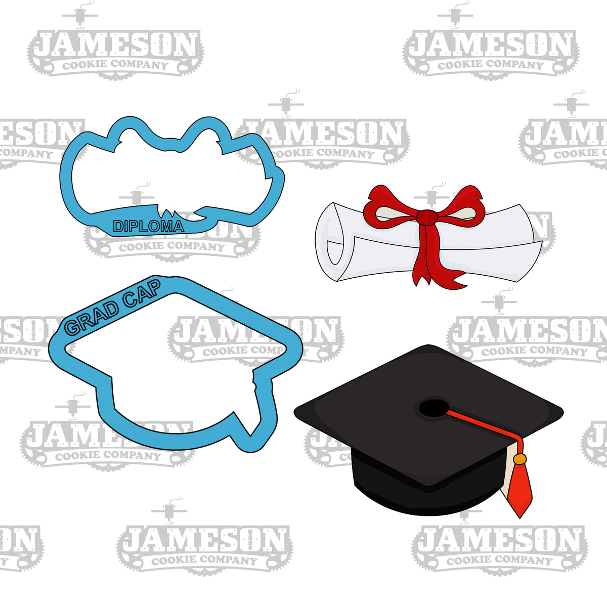 Graduation Diploma and Cap Cookie Cutter Set - Senior High School Comm ...