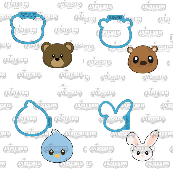Woodland Animal Head Cookie Cutter Set - Animal Heads - Animal Faces
