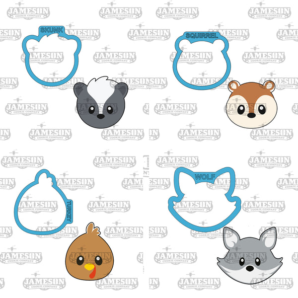 Woodland Animal Head Cookie Cutter Set - Animal Heads - Animal Faces