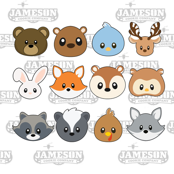 Woodland Animal Head Cookie Cutter Set - Animal Heads - Animal Faces