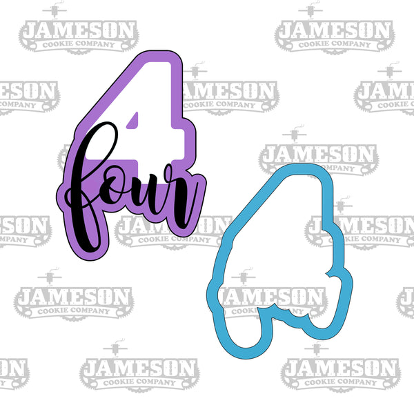Number Four Cookie Cutter - Birthday Number Plaque - Number 4