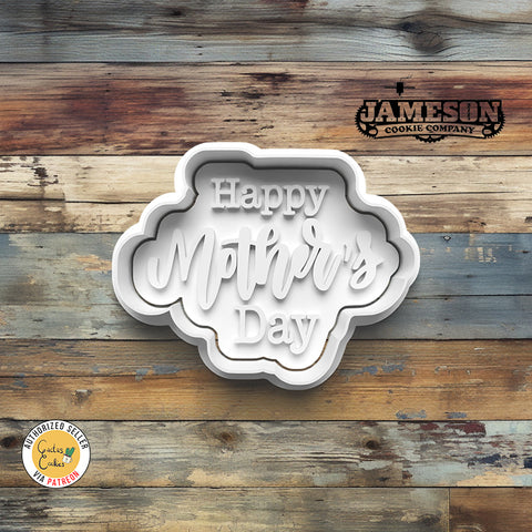 Happy Mother's Day Plaque Cookie Cutter + Imprint Stamp