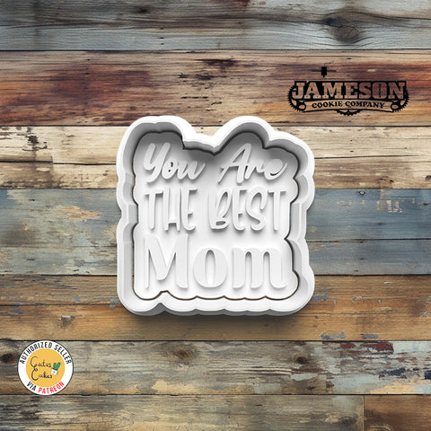 You Are The Best Mom Plaque Cookie Cutter + Imprint Stamp, Mother's Day Theme