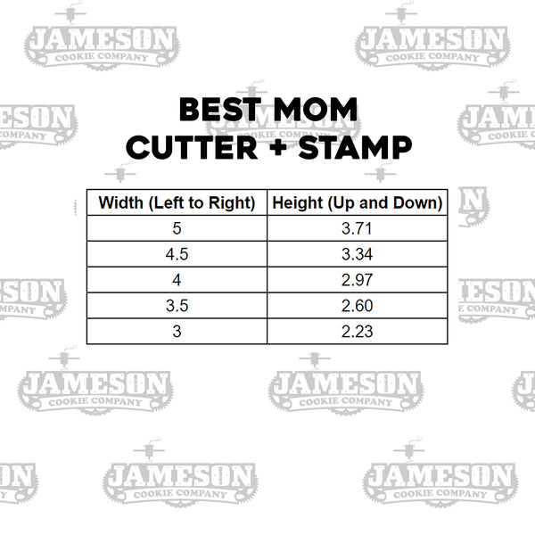 Best Mom Plaque Cookie Cutter + Imprint Stamp, Mother's Day Theme