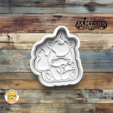 Unicorn Cookie Cutter + Imprint Stamp