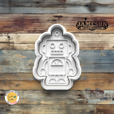Robot #1 Cookie Cutter + Imprint Stamp