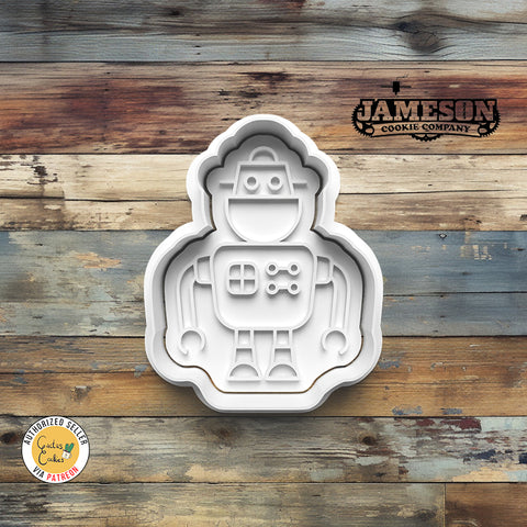 Robot #3 Cookie Cutter + Imprint Stamp