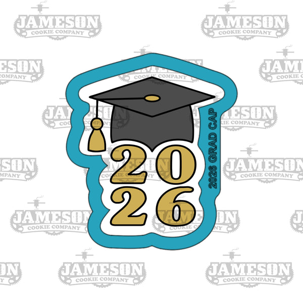 2026 Grad Cap Plaque Cookie Cutter - Graduate, Congratulations, Senior