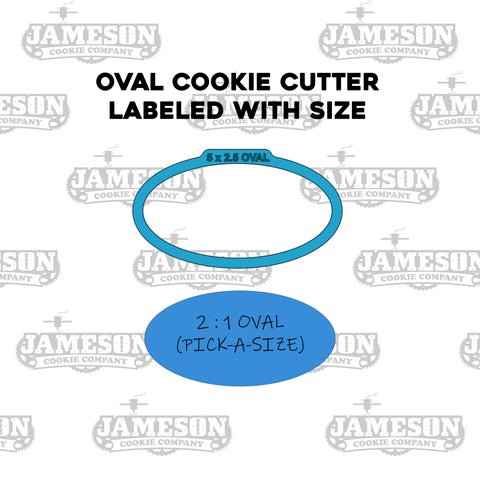 2 to 1 Ratio - Oval or Ellipse Shaped Cookie Cutter