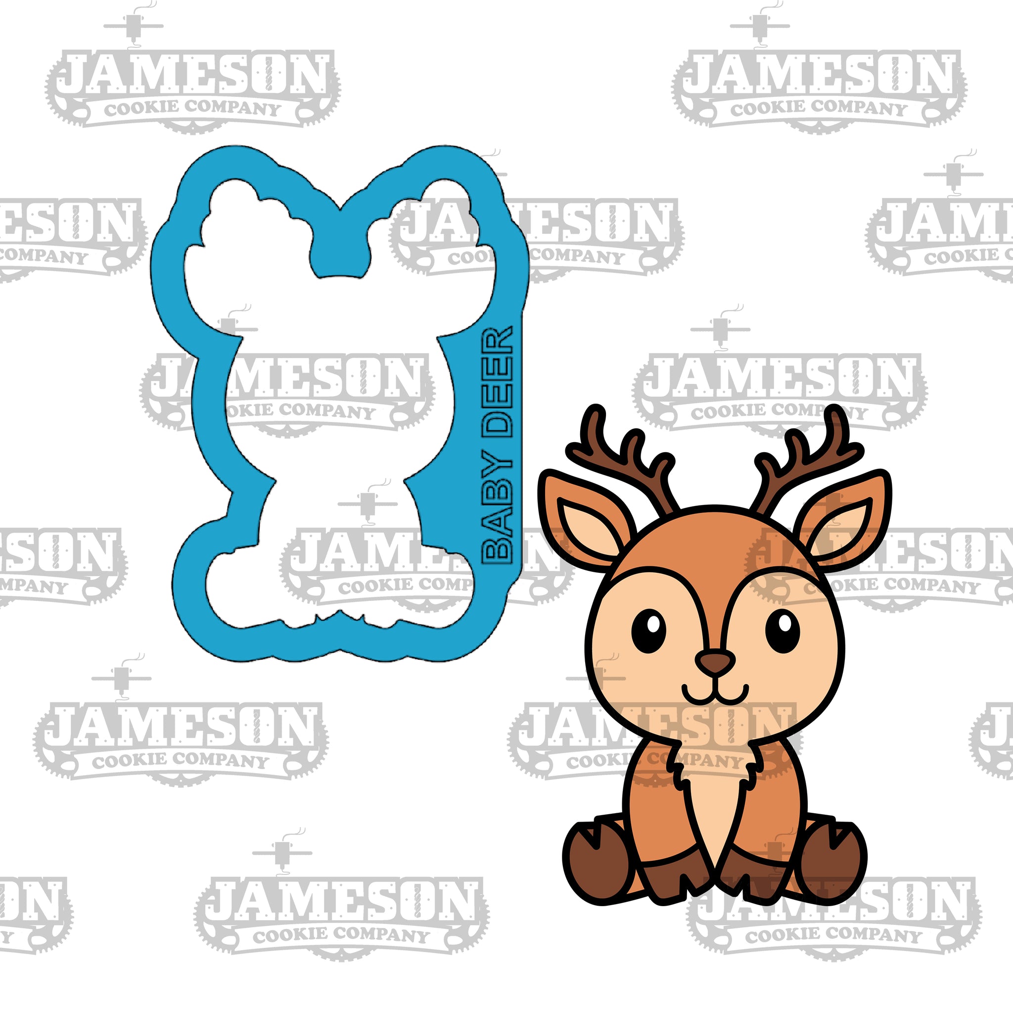 Baby Deer Cookie Cutter - Woodland Sitting Animal, Birthday, Baby Theme