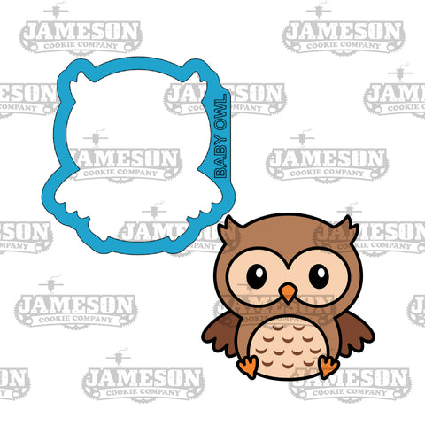 Baby Owl Cookie Cutter - Woodland Sitting Animal, Birthday, Baby Theme