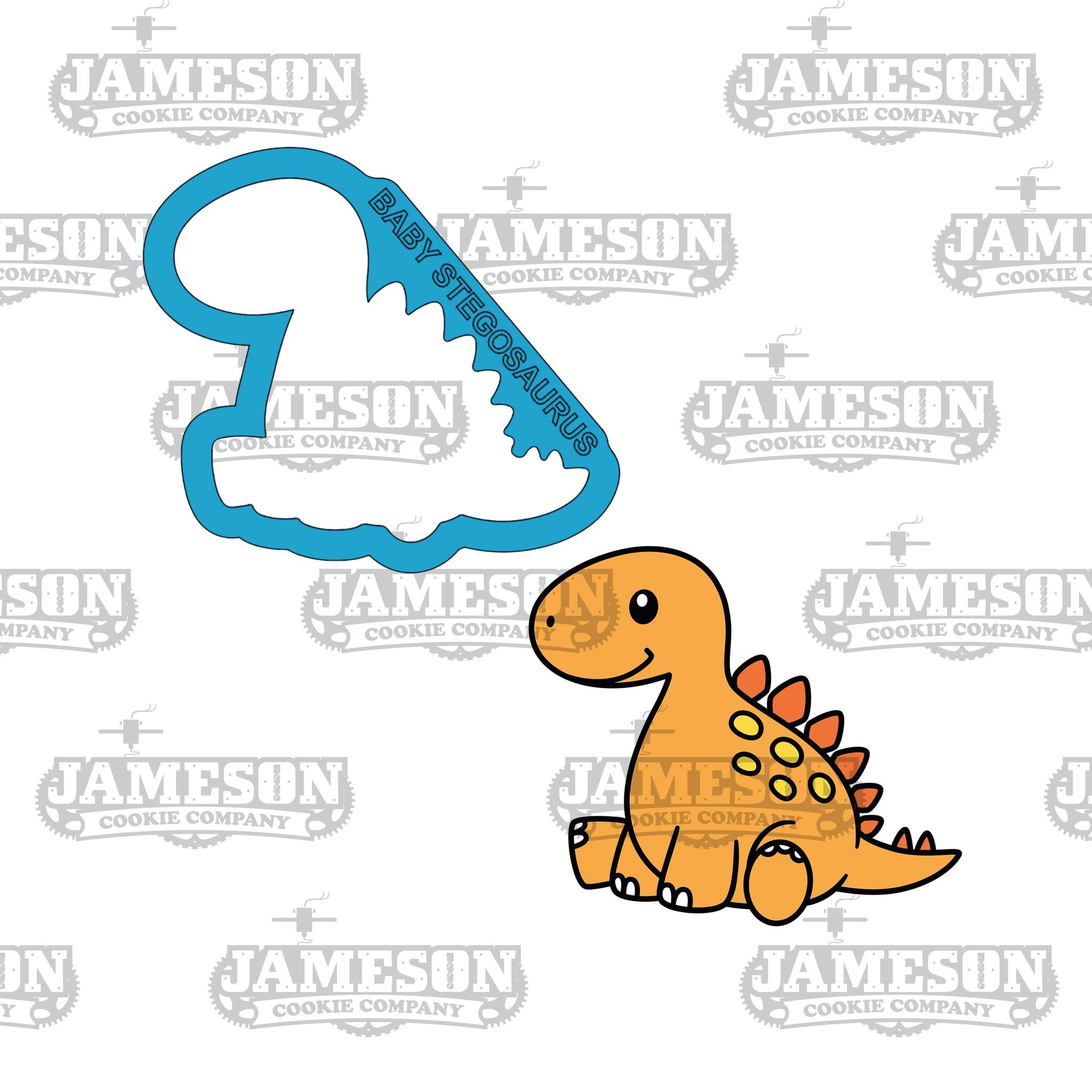 Baby Stegosaurus Dinosaur Cookie Cutter - Sitting Baby Dino