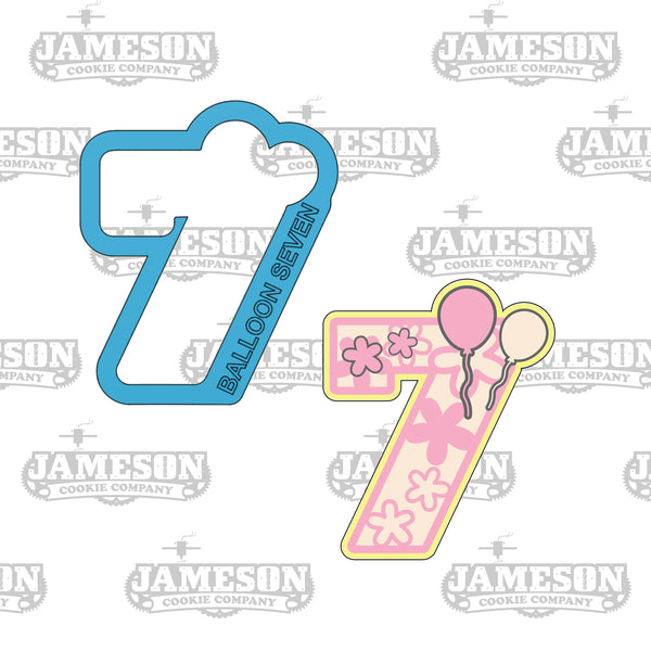 Number With Balloons Cookie Cutter Set - Full Set 1-9 of Balloon Number, Birthday Numbers