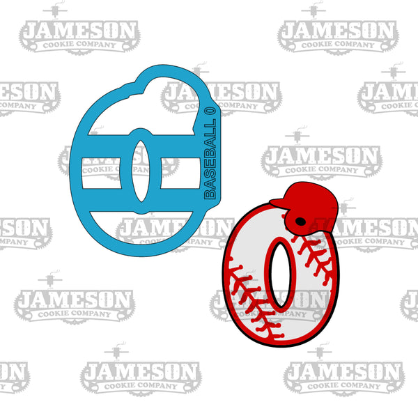 Baseball Number 0 (zero) Cookie Cutter - Birthday Sports Number Cookie Cutter