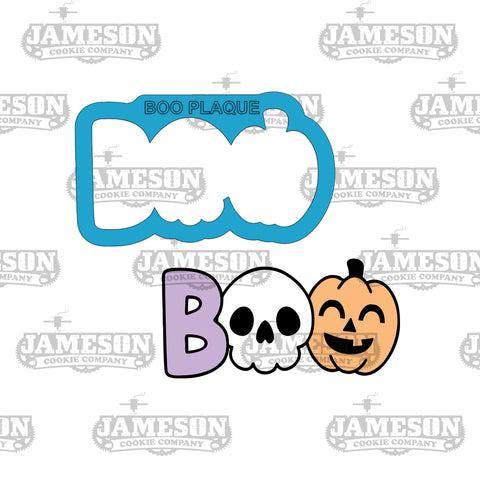 Halloween Boo Plaque Cookie Cutter - Spooky Halloween Theme