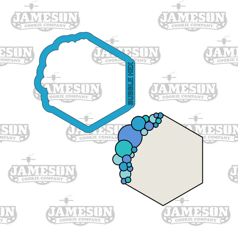 Bubble Balloon Hexagon #3 Cookie Cutter - Hex Shape Plaques for Birthday and other Themes