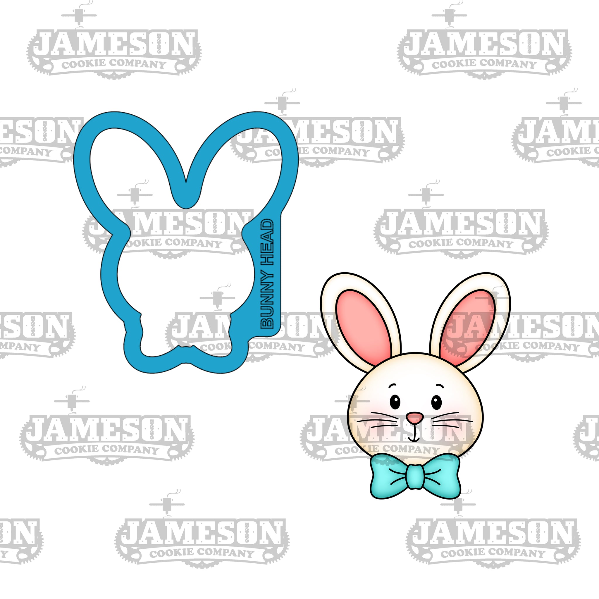 Easter Bunny Head with Bow Cookie Cutter - Easter, Garden, Spring Theme