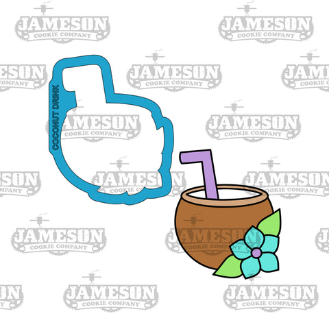 Coconut Drink Cookie Cutter - Beach, Pirate, Island, Hawaiian Theme