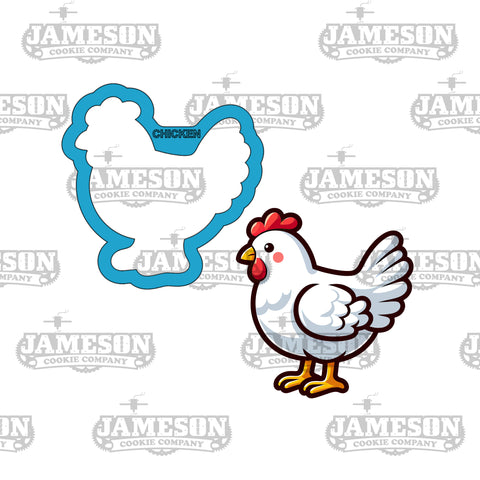 Country Chicken Cookie Cutter - Farm Hen, Animal Theme