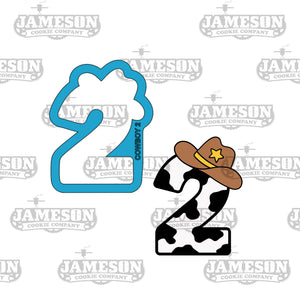Cowboy Hat Number 2 Cookie Cutter - Birthday Party #2 Two Cookie Cutter, Cowgirl Hat
