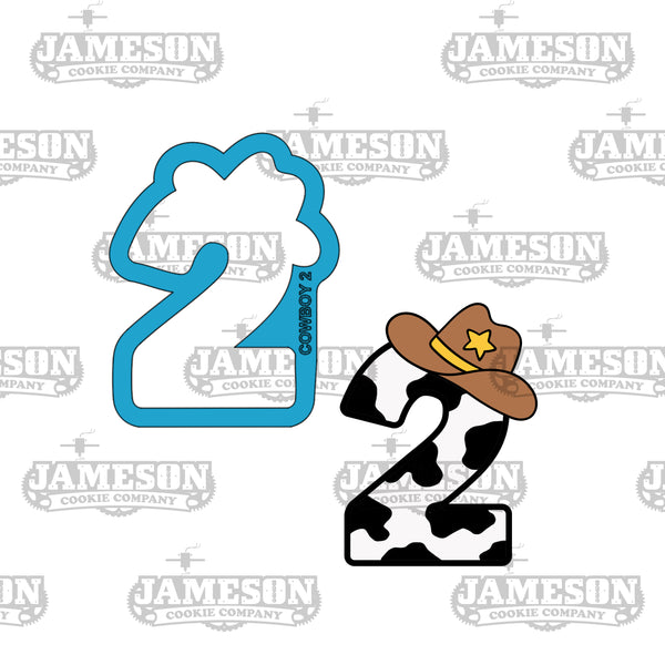 Cowboy Hat Number 2 Cookie Cutter - Birthday Party #2 Two Cookie Cutter, Cowgirl Hat
