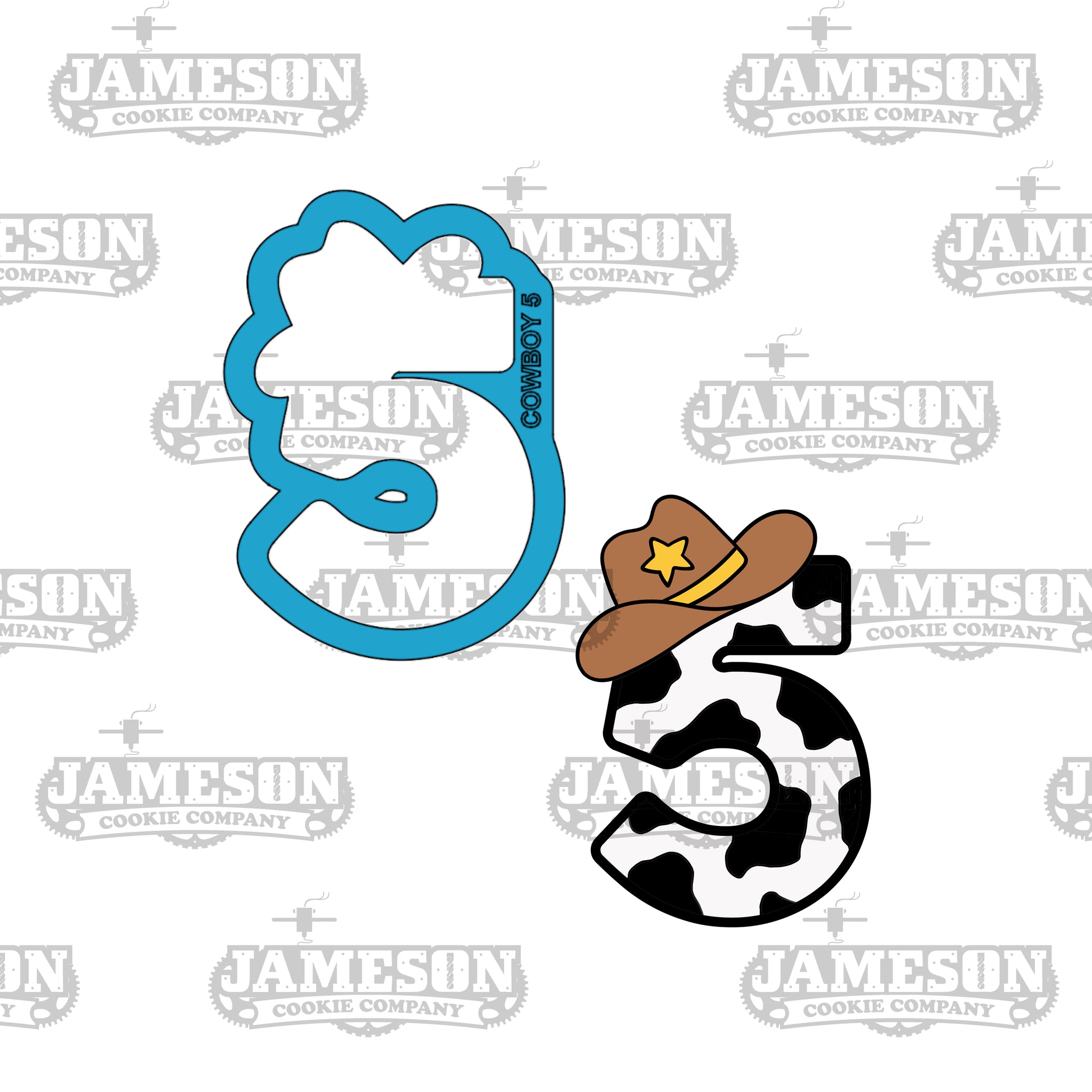 Cowboy Hat Number 5 Cookie Cutter - Birthday Party #5 Five Cookie Cutter, Cowgirl Hat