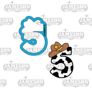 Cowboy Hat Number 5 Cookie Cutter - Birthday Party #5 Five Cookie Cutter, Cowgirl Hat