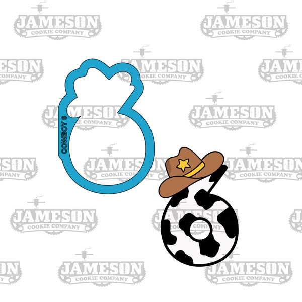 Cowboy Hat Number 6 Cookie Cutter - Birthday Party #6 Six Cookie Cutter, Cowgirl Hat
