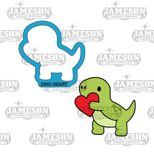 Dinosaur Holding Heart Cookie Cutter - Valentine's Day, Love Theme