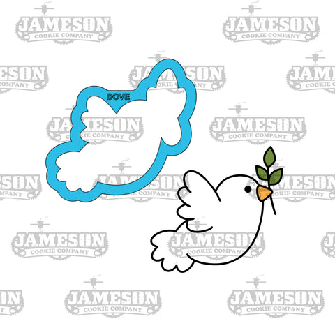 Dove with Olive Branch Leaf Cookie Cutter - Hanukkah Theme