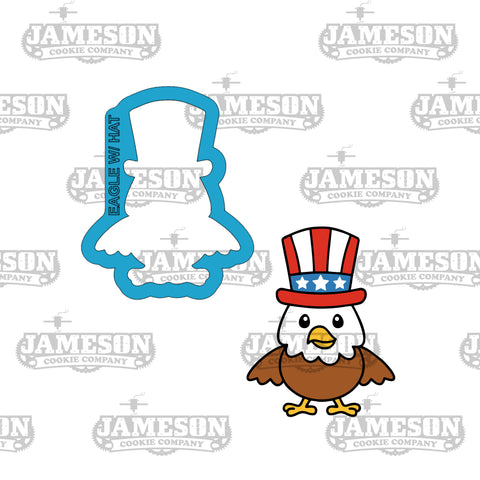 Eagle with American Flag Hat Cookie Cutter - 4th of July,  America Theme