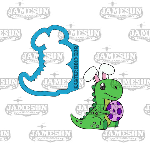 Easter T-Rex Dinosaur with Egg Cookie Cutter - Dinosaur with Bunny Ears