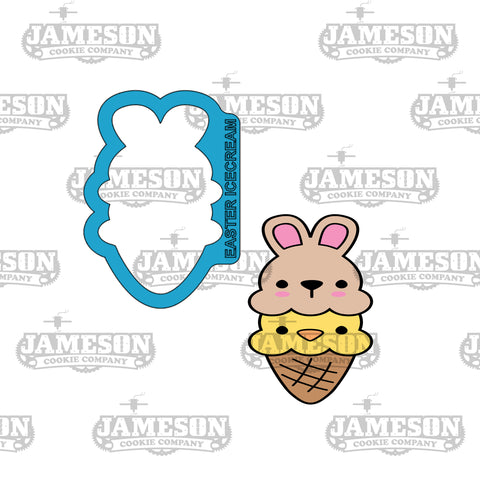 Easter Ice Cream Cone Cookie Cutter - Easter, Spring Theme