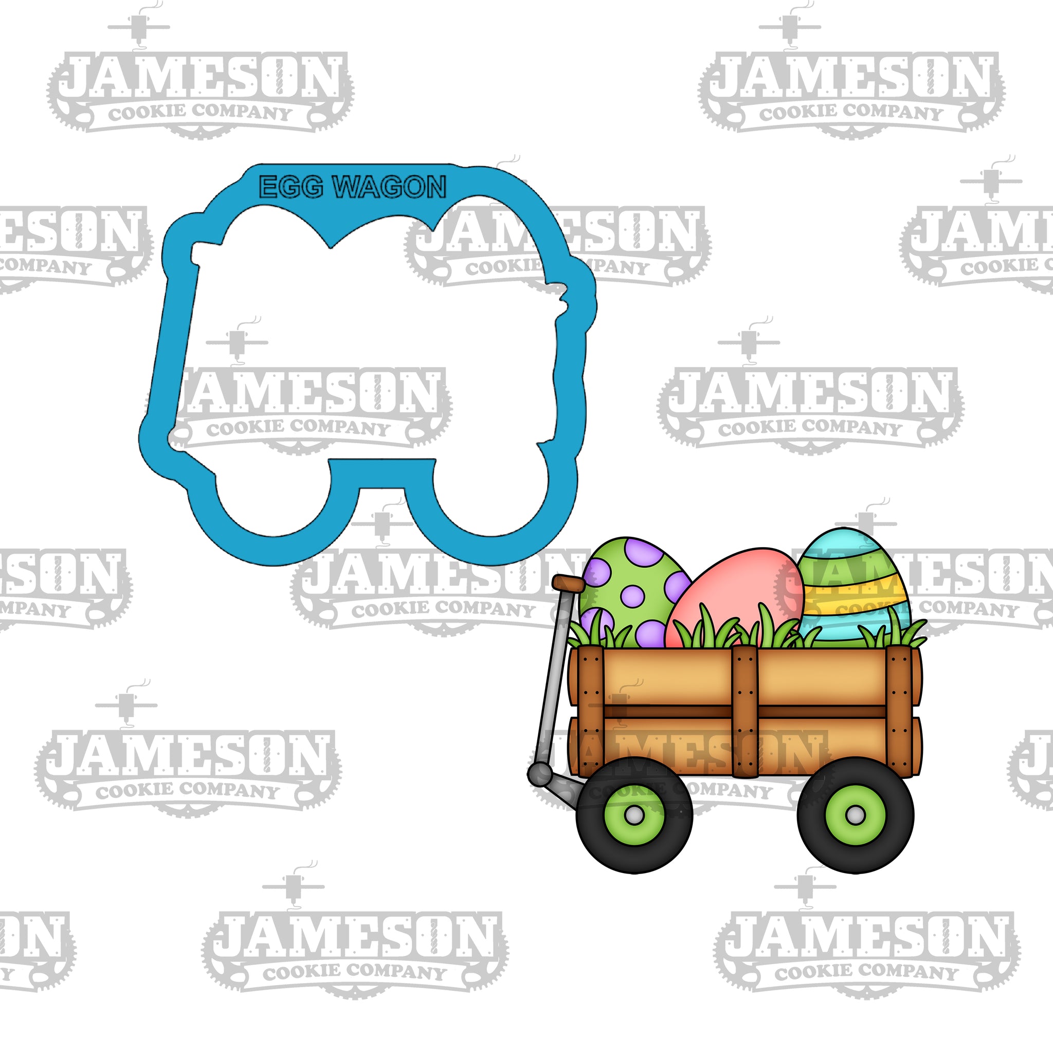 Easter Eggs in Wagon Cookie Cutter - Easter, Garden, Spring Theme