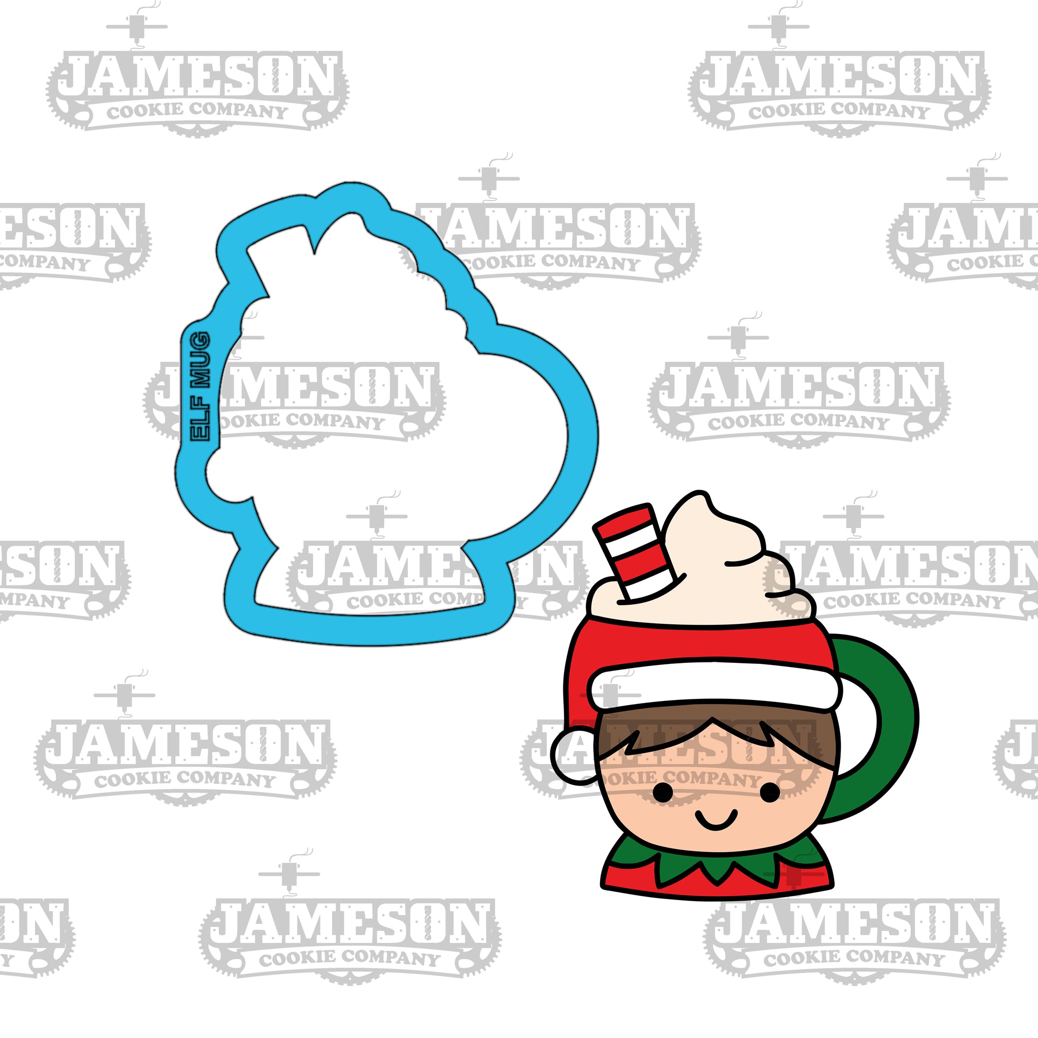 Elf Cocoa Mug Cookie Cutter - Winter, Christmas Theme