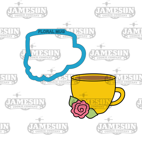 Mother's Day Floral Coffee Mug Cookie Cutter - Mother's Day Theme