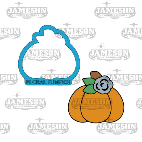 Floral Pumpkin Cookie Cutter - Fall, Thanksgiving, Halloween Theme
