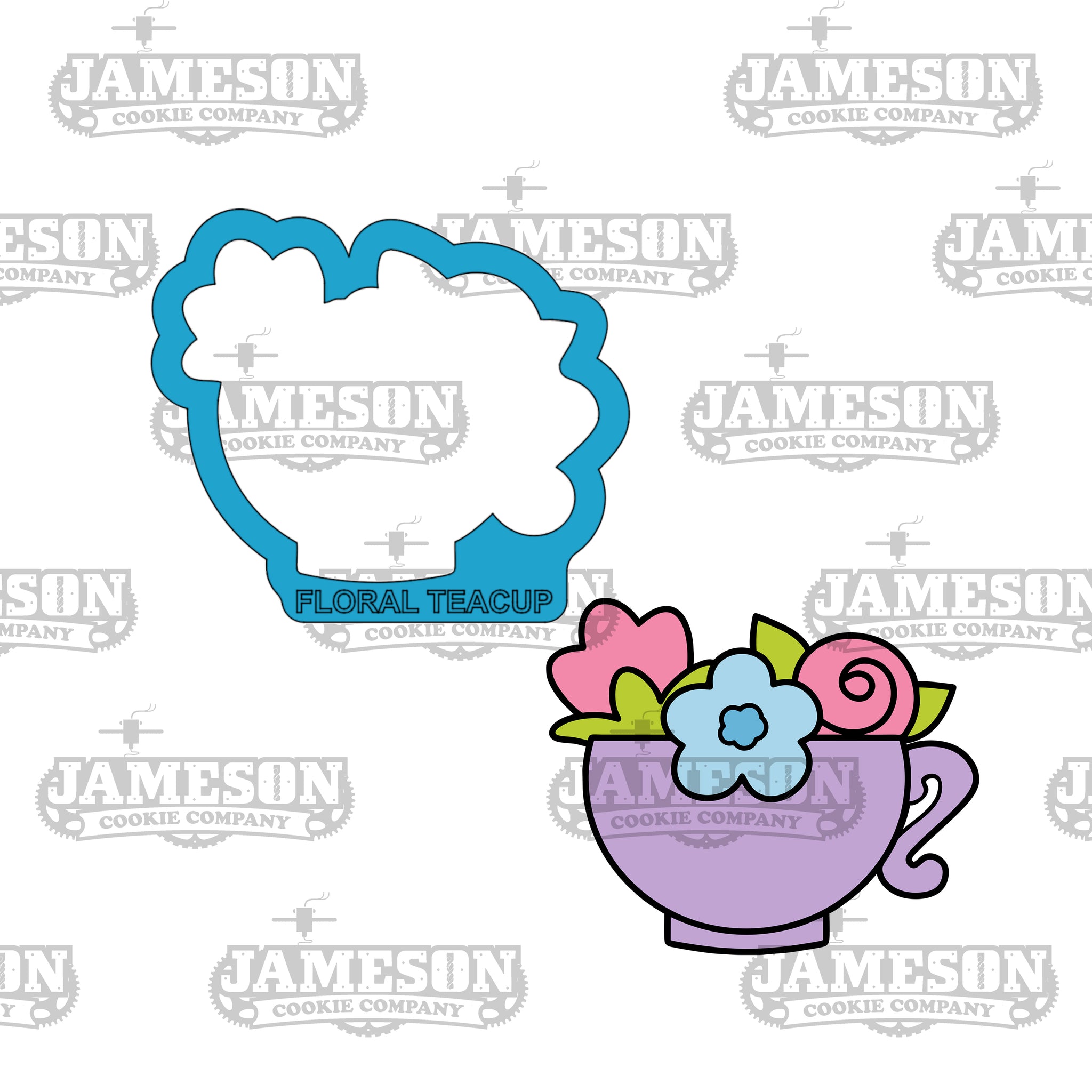Floral Tea Cup Cookie Cutter - Spring, Tea Party Theme