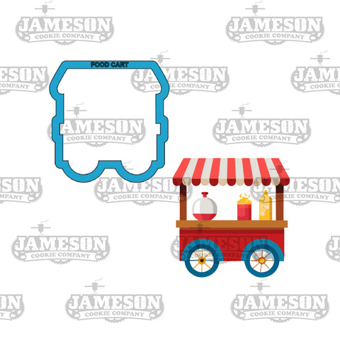Food Market Cart Stand Cookie Cutter - Flower Stand, Street Food Cart