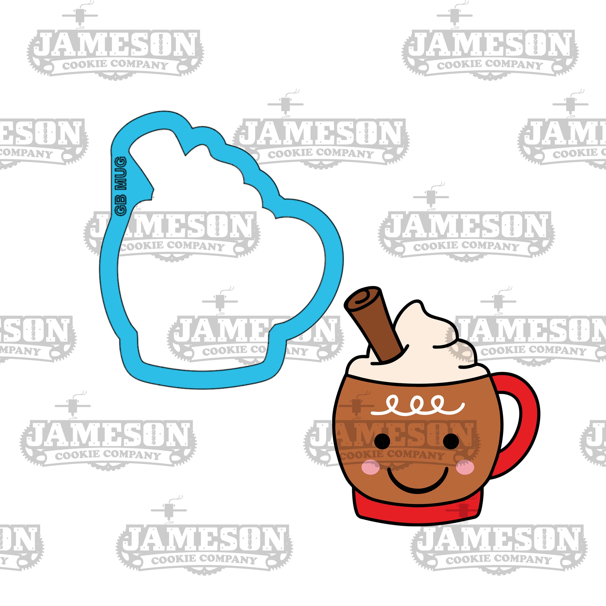 Gingerbread Cocoa Mug Cookie Cutter - Winter, Christmas Theme
