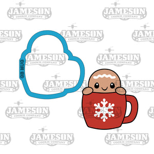 Gingerbread Boy Hot Cocoa Cookie Cutter - Winter, Christmas Theme, Gingerbread Girl