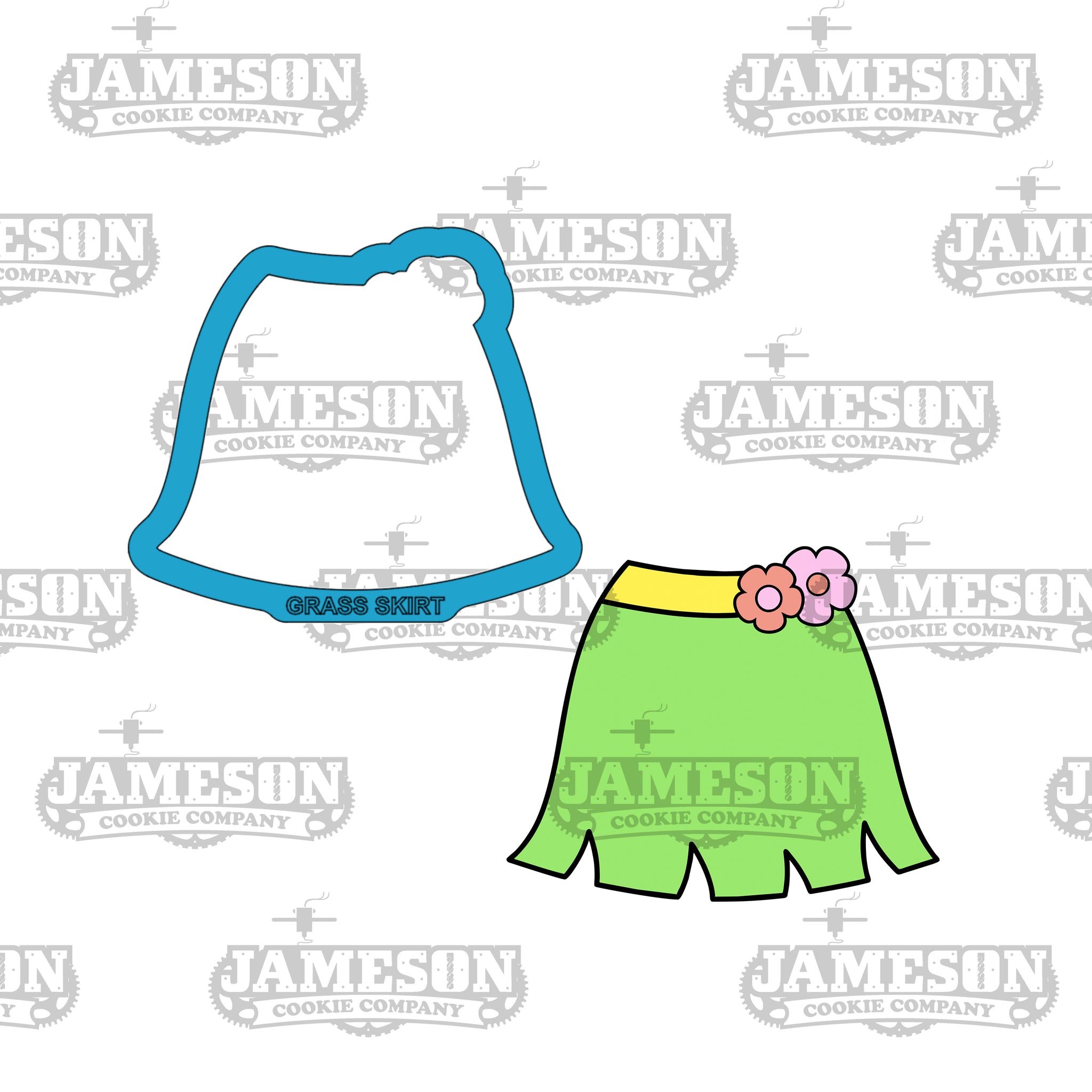 Grass Skirt Cookie Cutter - Beach, Pirate, Island, Hawaiian Theme