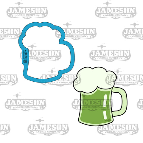 Green St. Patrick's Day Beer Cookie Cutter - Beer Mug Glass