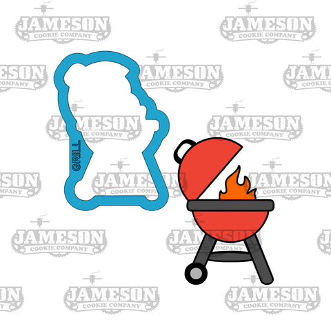 BBQ Grill with Flame Cookie Cutter, Summer Theme, Father's Day Theme