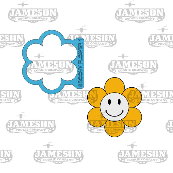 Groovy Flower Cookie Cutter Set - Spring Flower Theme 4 Piece Cutter Set