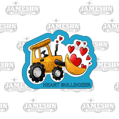 Love Bulldozer Cookie Cutter - Valentine's Day Heart Construction, I Dig You Theme
