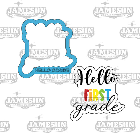 Hello Grade School Plaque Cookie Cutter - Hello 1st, 2nd, 3rd, 4th, 5th Grade