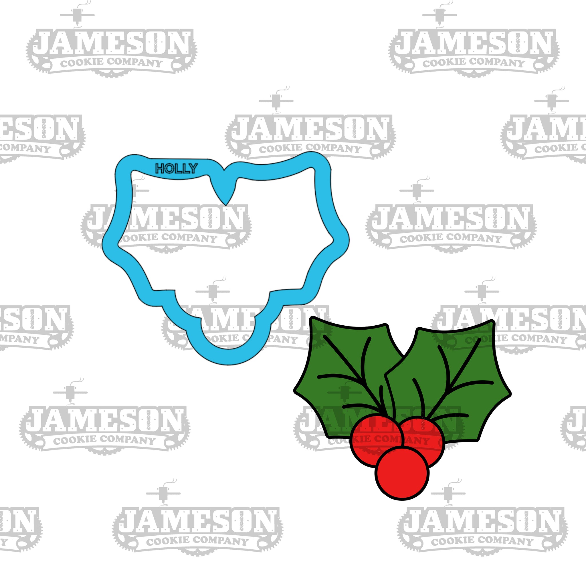 Christmas Holly #4 Cookie Cutter - Mistletoe, Xmas, Leaf