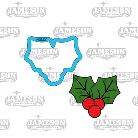 Christmas Holly #4 Cookie Cutter - Mistletoe, Xmas, Leaf