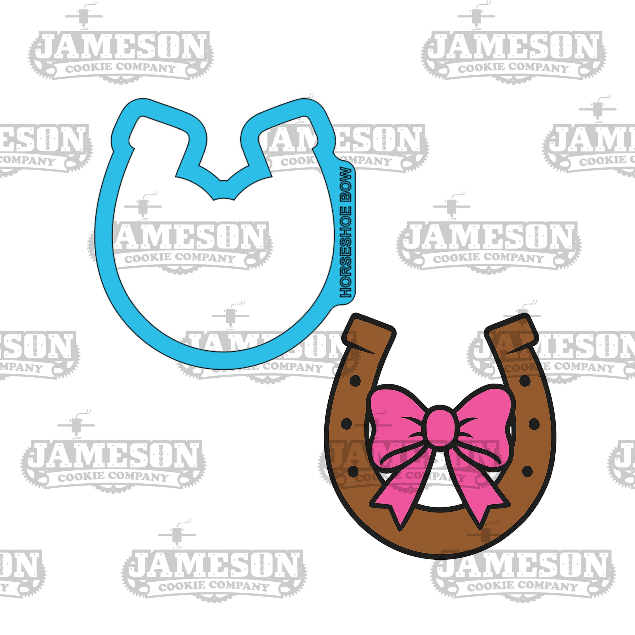Horseshoe with Bow Cookie Cutter - Cowboy, Western Theme